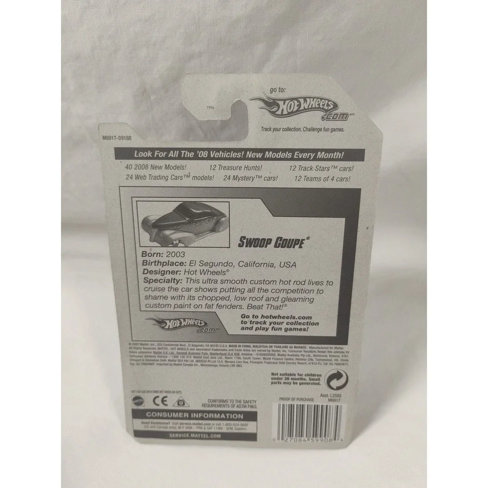 2008 Hot Wheels #051 All Stars‎ Swoop Coupe 51/196 Black/Maroon